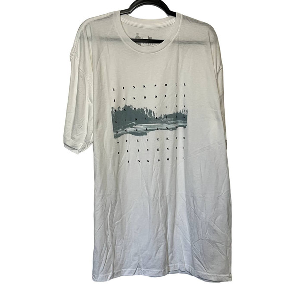 Linksoul The Purist Lakefront Graphic Golf T Shirt White Mens Size XXL - Picture 1 of 4
